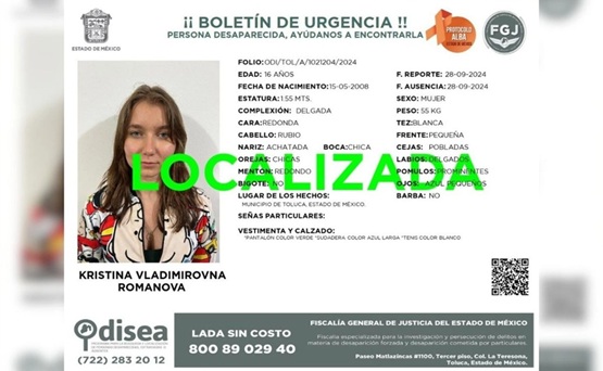 Rusia considera «inacción» de autoridades mexicanas en caso Kristina Romanova; exige inmediata repatriación